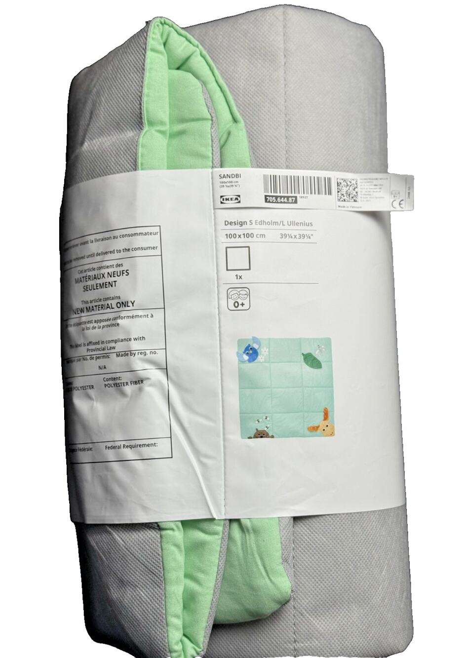 IKEA SANDBI Play Mat Scandinavian Nature Multicolor-NEW